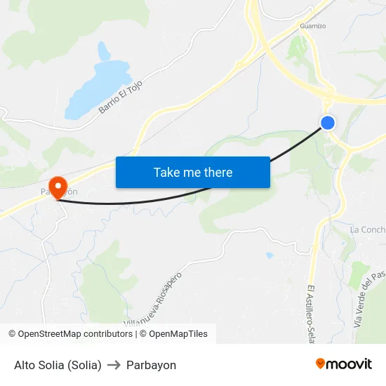Alto Solia (Solia) to Parbayon map