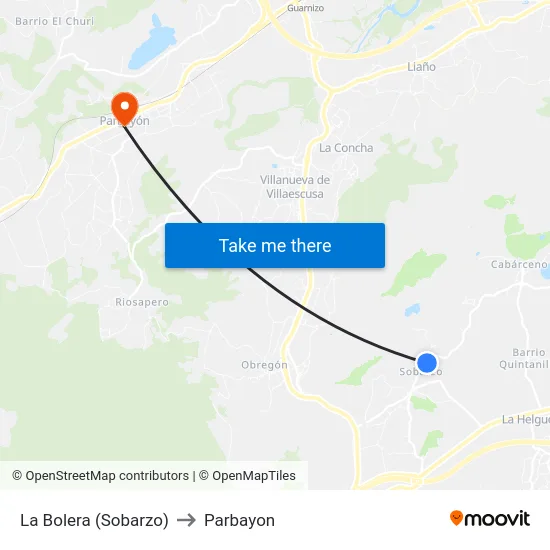 La Bolera (Sobarzo) to Parbayon map