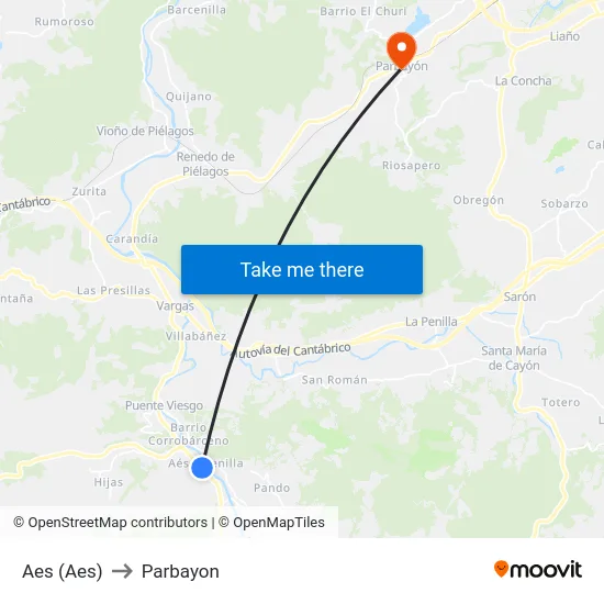 Aes (Aes) to Parbayon map