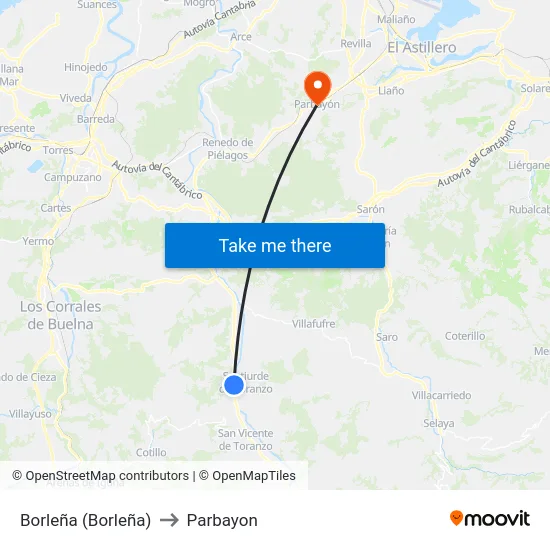 Borleña (Borleña) to Parbayon map