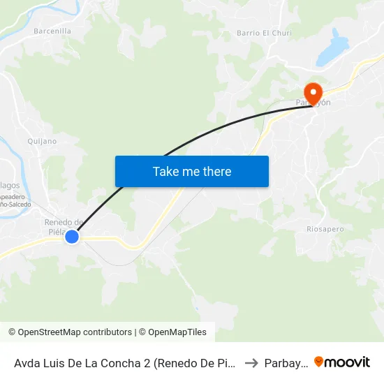 Avda Luis De La Concha 2 (Renedo De Pielagos) to Parbayon map