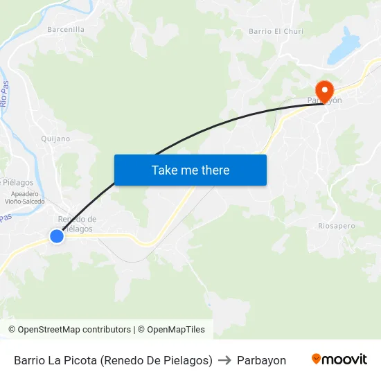 Barrio La Picota (Renedo De Pielagos) to Parbayon map