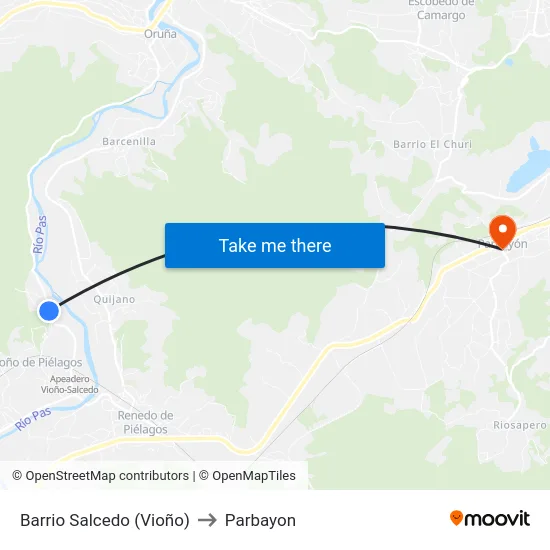 Barrio Salcedo (Vioño) to Parbayon map