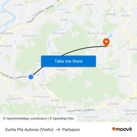 Zurita Pte Autovia (Vioño) to Parbayon map