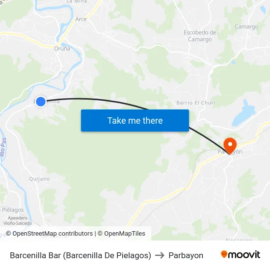 Barcenilla Bar (Barcenilla De Pielagos) to Parbayon map