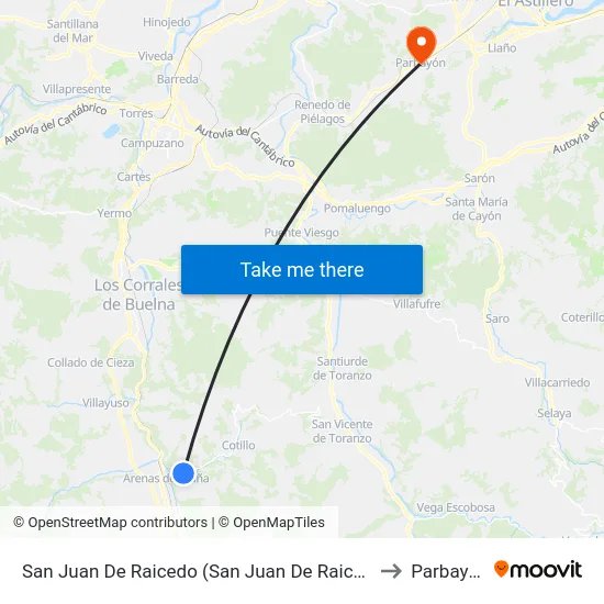 San Juan De Raicedo (San Juan De Raicedo) to Parbayon map