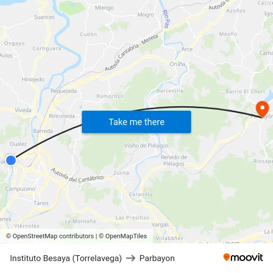 Instituto Besaya (Torrelavega) to Parbayon map