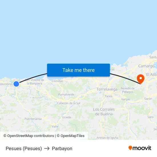 Pesues (Pesues) to Parbayon map