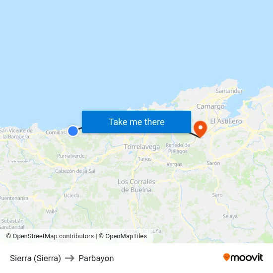 Sierra (Sierra) to Parbayon map