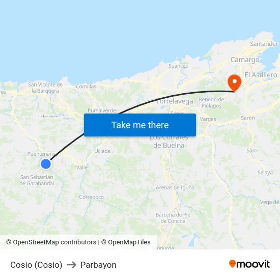 Cosio (Cosio) to Parbayon map