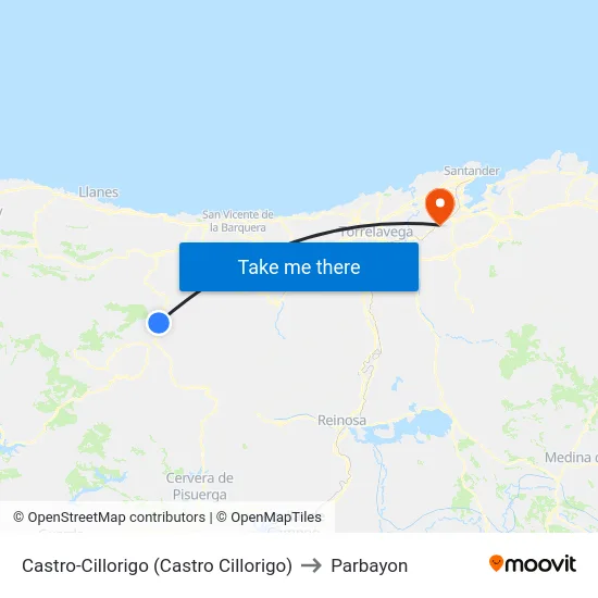 Castro-Cillorigo (Castro Cillorigo) to Parbayon map
