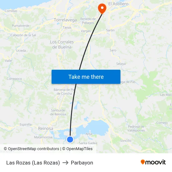 Las Rozas (Las Rozas) to Parbayon map