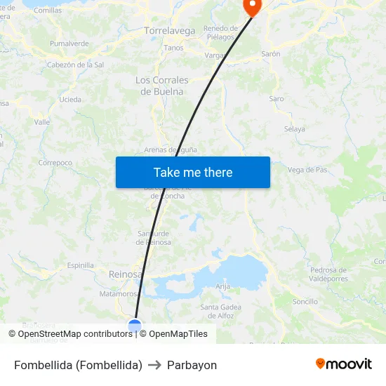 Fombellida (Fombellida) to Parbayon map