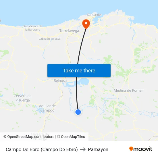 Campo De Ebro (Campo De Ebro) to Parbayon map