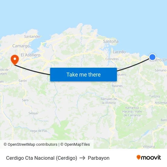 Cerdigo Cta Nacional (Cerdigo) to Parbayon map