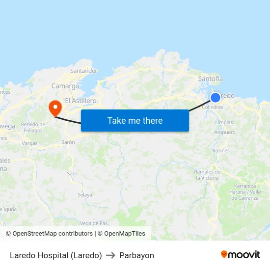 Laredo Hospital (Laredo) to Parbayon map