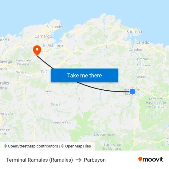 Terminal Ramales (Ramales) to Parbayon map