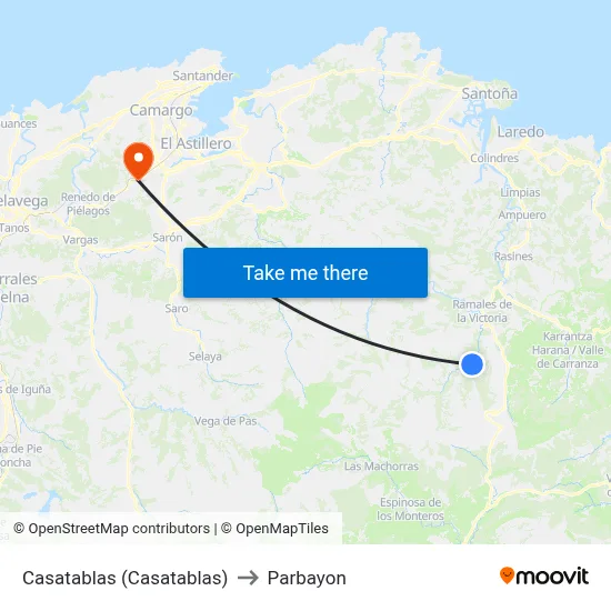 Casatablas (Casatablas) to Parbayon map