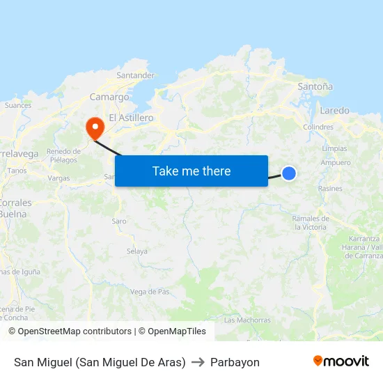 San Miguel (San Miguel De Aras) to Parbayon map