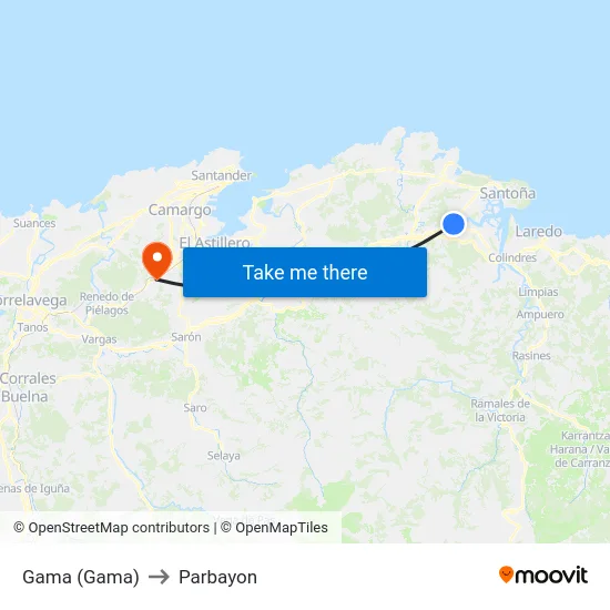 Gama (Gama) to Parbayon map