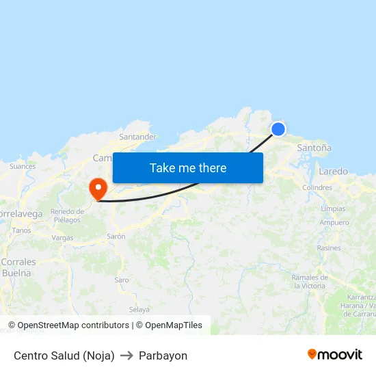Centro Salud (Noja) to Parbayon map