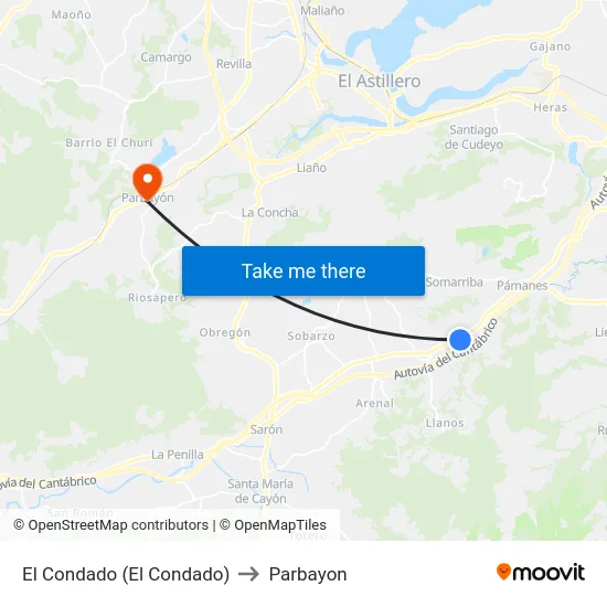 El Condado (El Condado) to Parbayon map