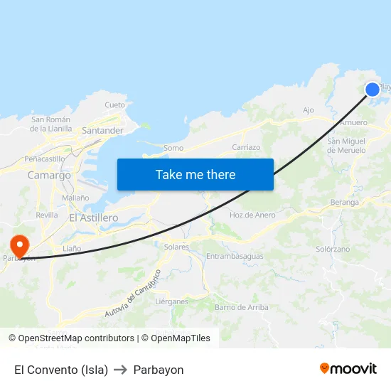 El Convento (Isla) to Parbayon map