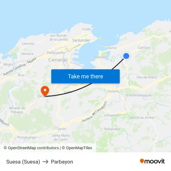 Suesa (Suesa) to Parbayon map