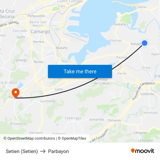 Setien (Setien) to Parbayon map