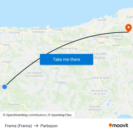 Frama (Frama) to Parbayon map