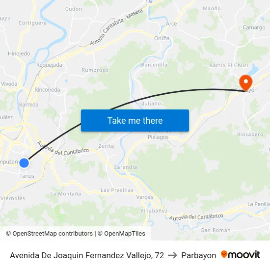 Avenida De Joaquin Fernandez Vallejo, 72 to Parbayon map