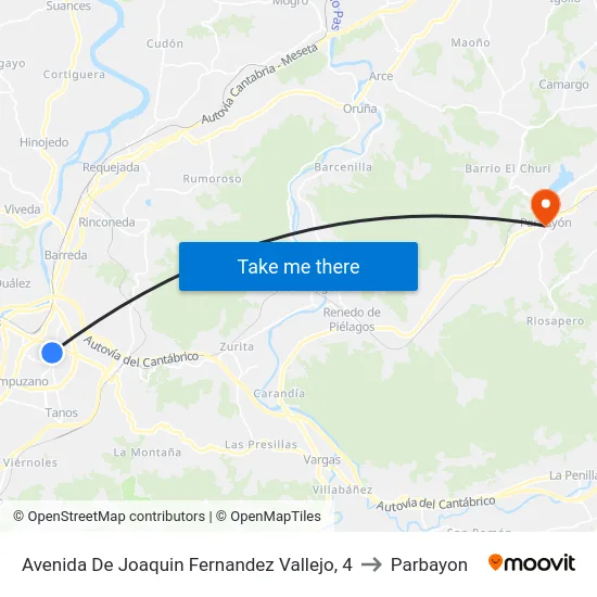 Avenida De Joaquin Fernandez Vallejo, 4 to Parbayon map