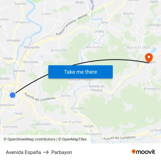 Avenida España to Parbayon map