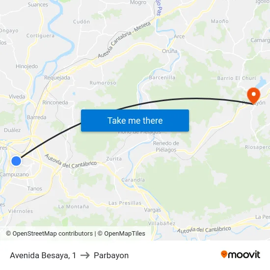 Avenida Besaya, 1 to Parbayon map