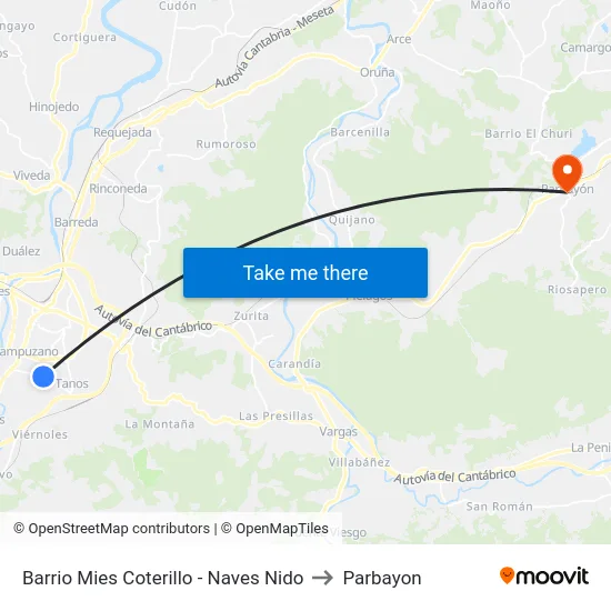 Barrio Mies Coterillo - Naves Nido to Parbayon map