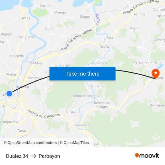 Dualez,34 to Parbayon map