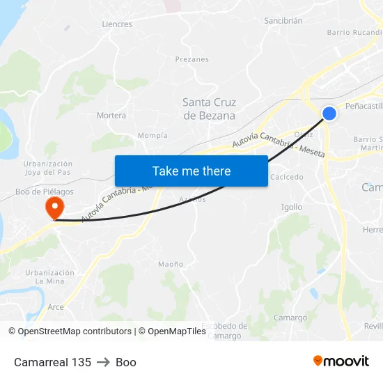 Camarreal 135 to Boo map