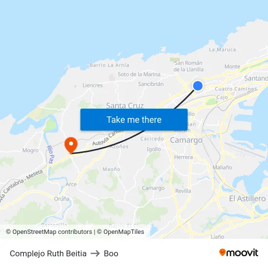 Complejo Ruth Beitia to Boo map