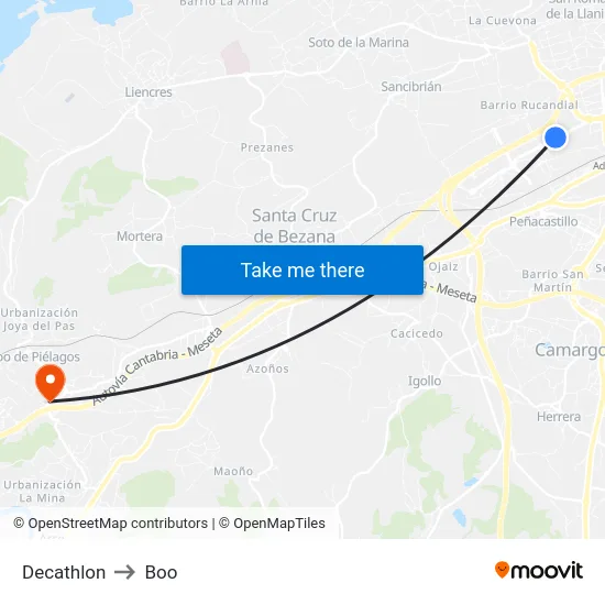 Decathlon to Boo map