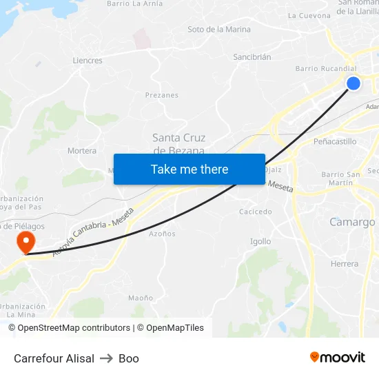 Carrefour Alisal to Boo map