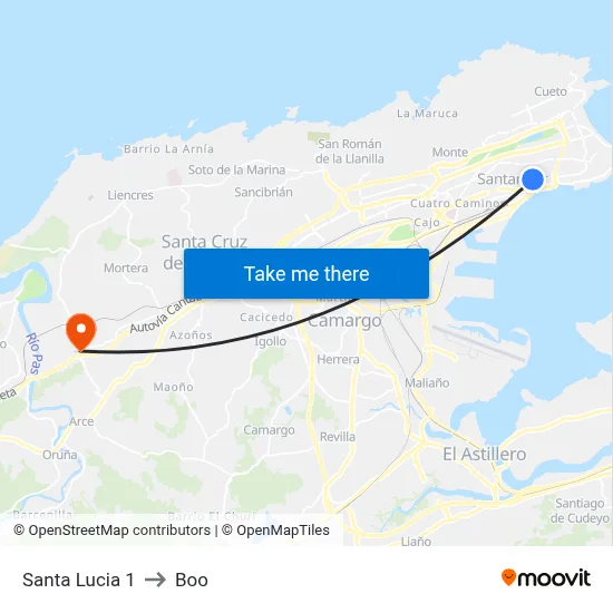 Santa Lucia 1 to Boo map