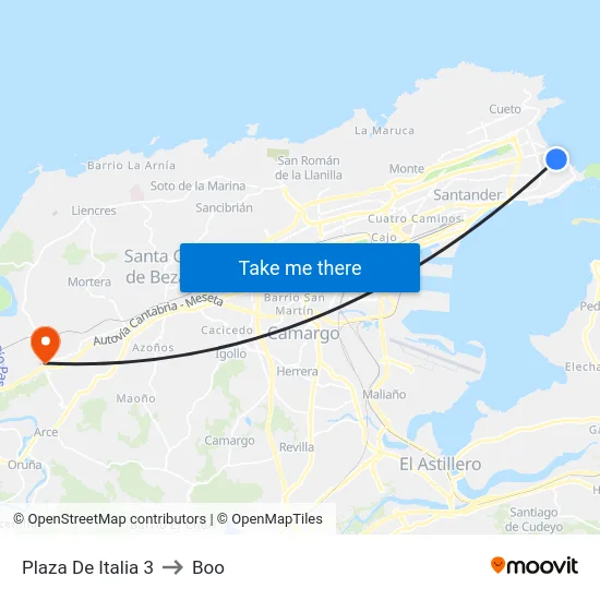 Plaza De Italia 3 to Boo map
