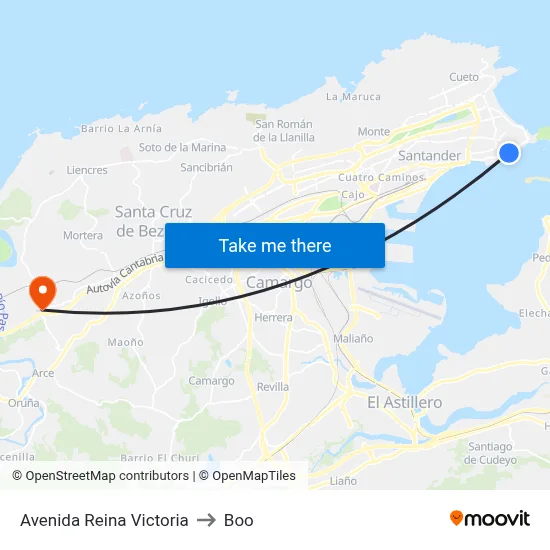 Avenida Reina Victoria to Boo map