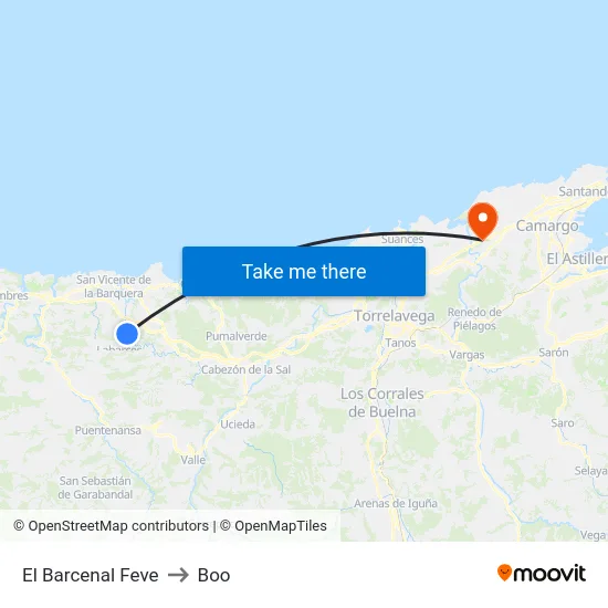 El Barcenal Feve to Boo map