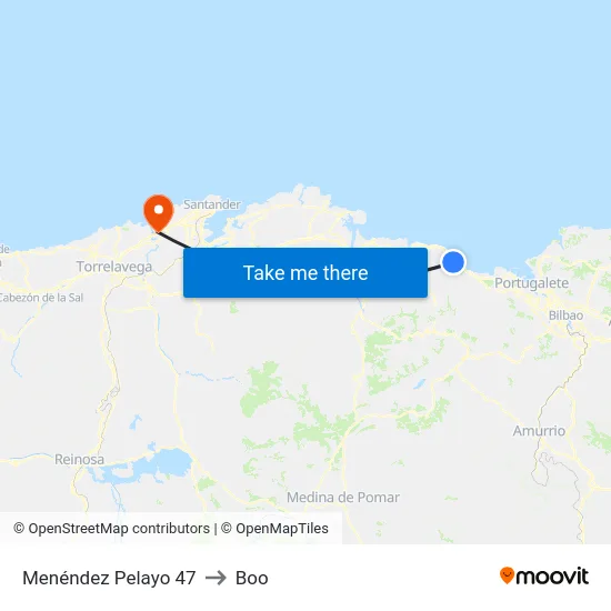 Menéndez Pelayo 47 to Boo map