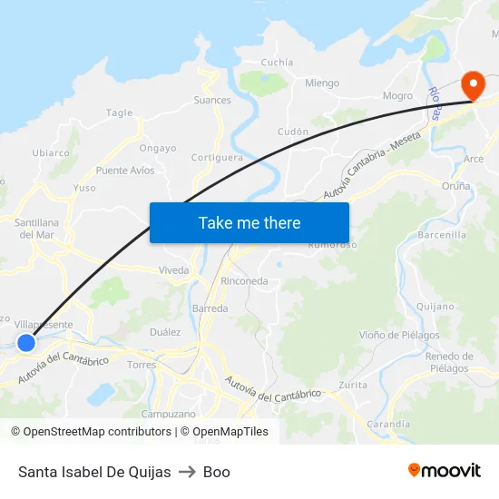 Santa Isabel De Quijas to Boo map