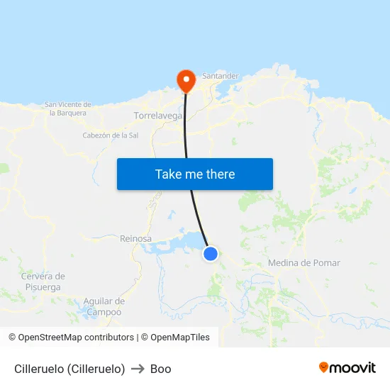 Cilleruelo (Cilleruelo) to Boo map