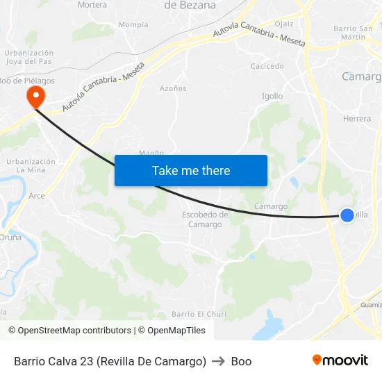 Barrio Calva 23 (Revilla De Camargo) to Boo map
