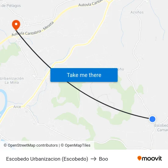 Escobedo Urbanizacion (Escobedo) to Boo map