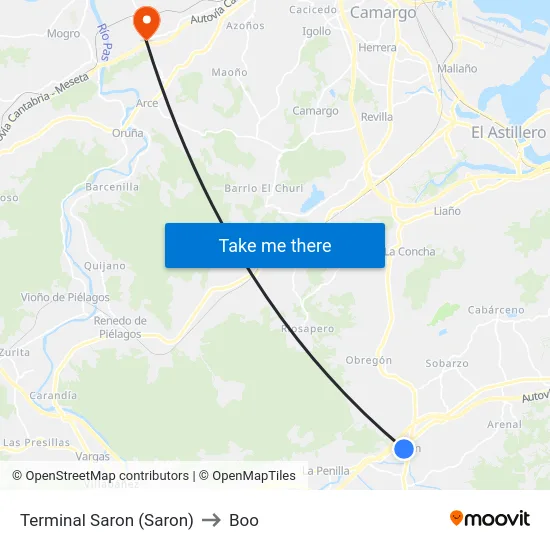 Terminal Saron (Saron) to Boo map